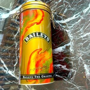 Vintage 19995 Signed R.A Bailey Decorative Tin Container - Multicolor